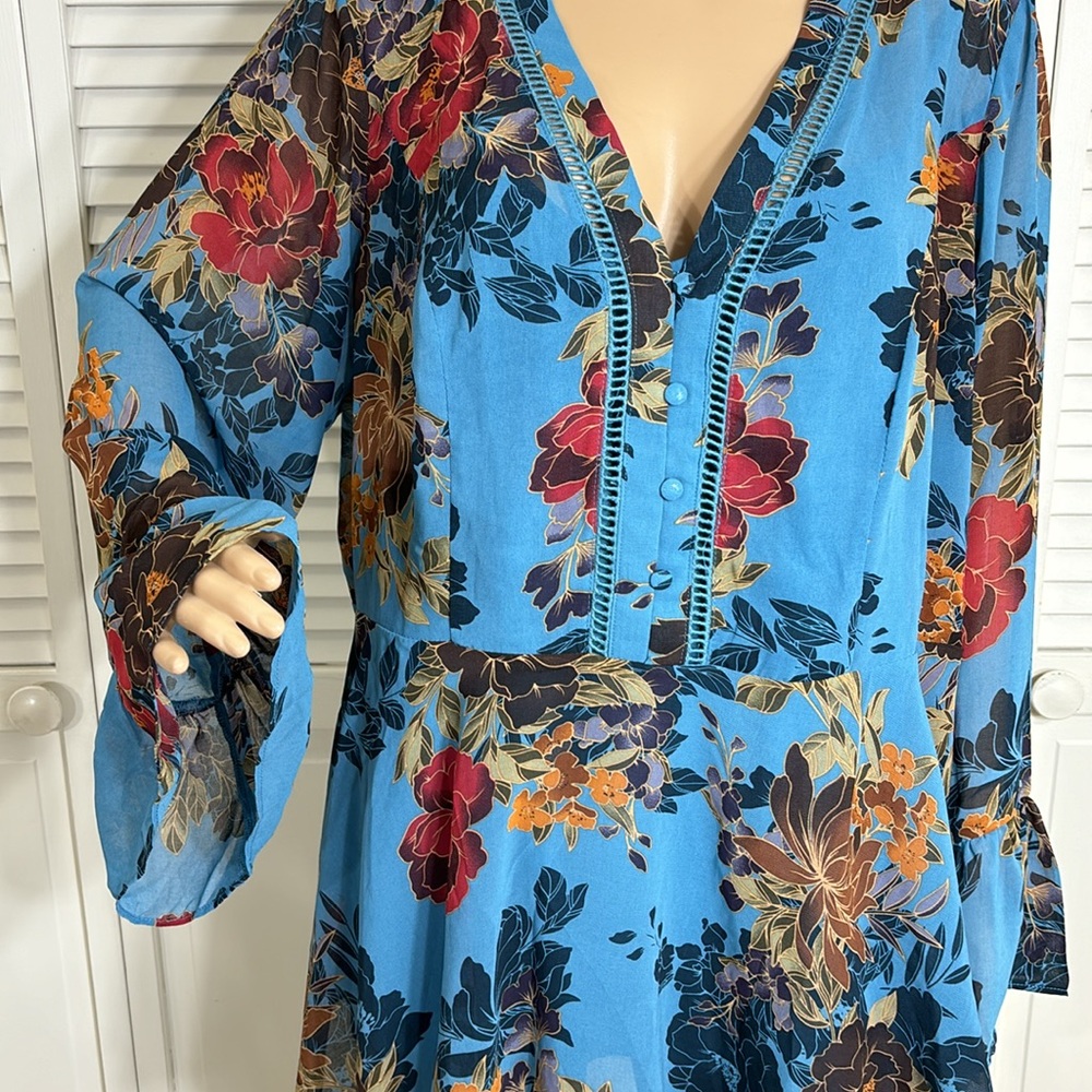 NWT City Chic Lydia Top Peacock Floral Blouse Size 20 - Picture 5 of 13